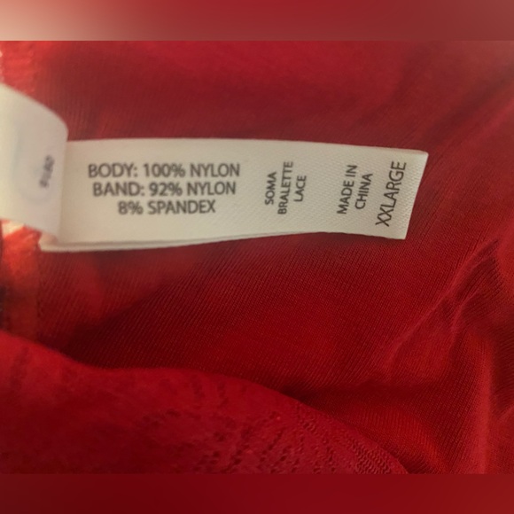 Soma red lace cami. Size XXL. Like new condition. - Picture 6 of 8